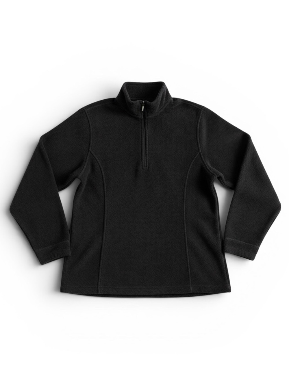 LL Bean Stretch Fleece Quarter Zip Pullover Jacket Warm Winter Layer Black 1X